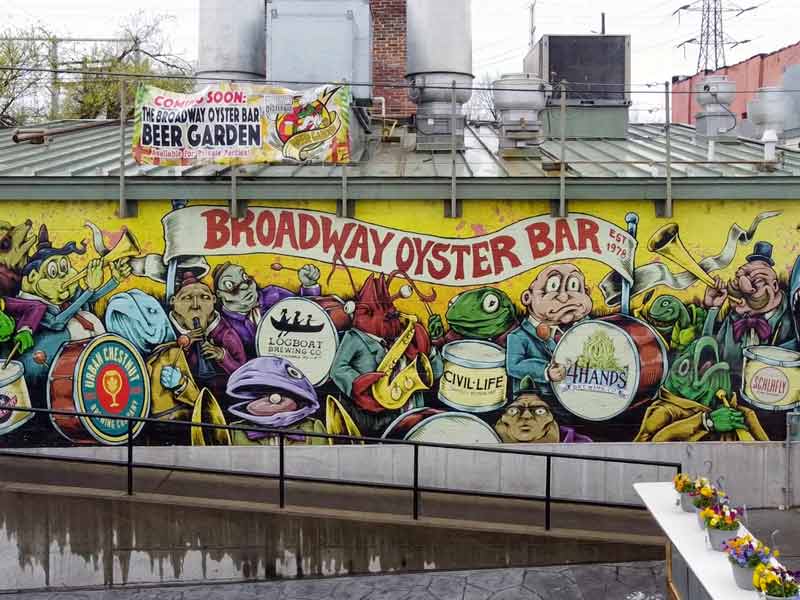 Broadway Oyster Bar Brick Wall Mural