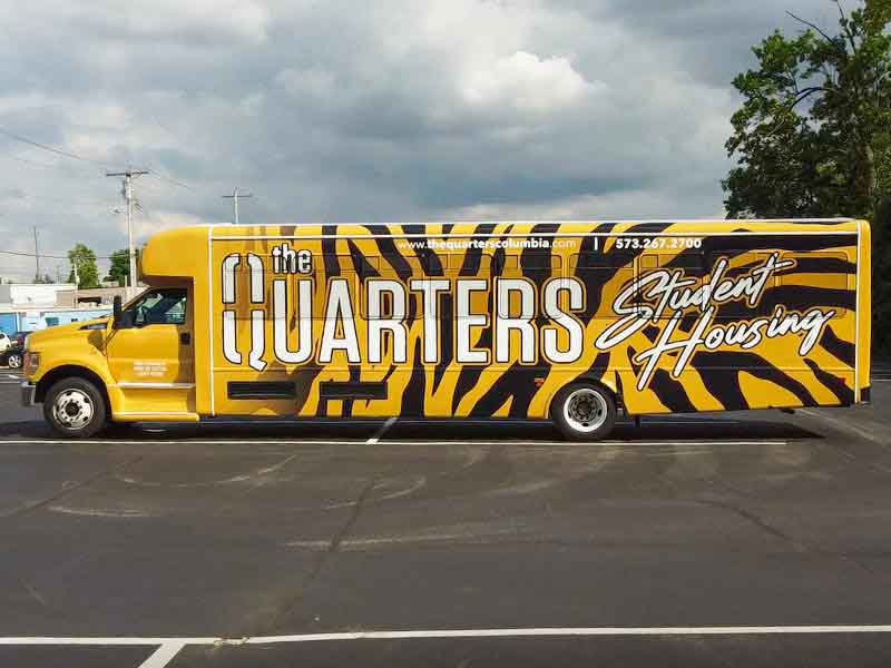 The Quarters at Columbia Shuttle Bus Wrap YouTube Video