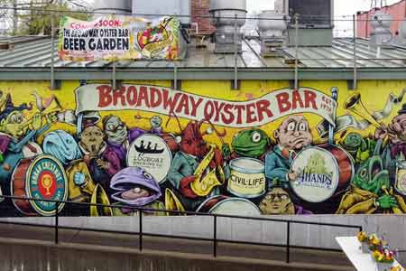 Broadway Oyster Bar Brick Wall Mural