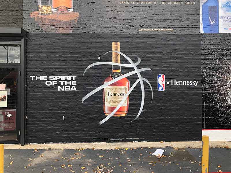 NBA Chicago Liquor Brick Wall Graphic