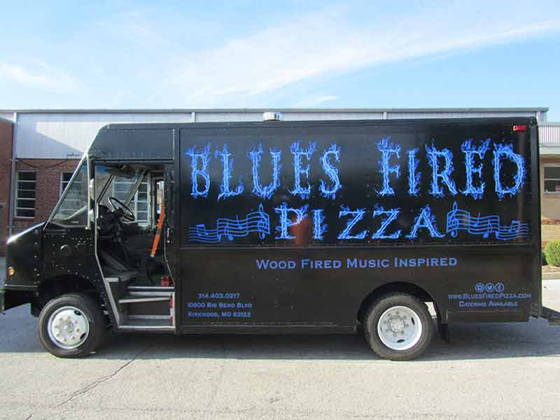 Blues Fired Pizza Food Truck Wrap
